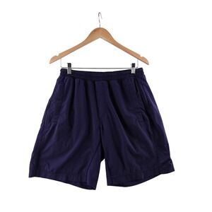 Lululemon Mens Navy Blue Athletic Shorts Mesh Detail Pockets Size L Workout Gym